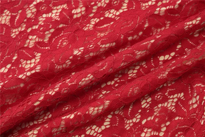 Red Lace Off-shoulder Sexy Mini Dress For Women Fashion Halter Strapless Long Sleeve Bodycon Club Party Sexy Dress