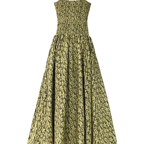 Load image into Gallery viewer, Women Green Printed Bandage Long Spaghetti Strap Dress New V-Neck Sleeveless Fashion Tide Spring Summer 2025 1DJ1311
