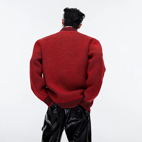 Load image into Gallery viewer, Men Wool Cardigan Niche Design V-neck Loose Knit Sweater With Sloping Placket Loose Autumn Winter Clothing Trend Top 9C1978
