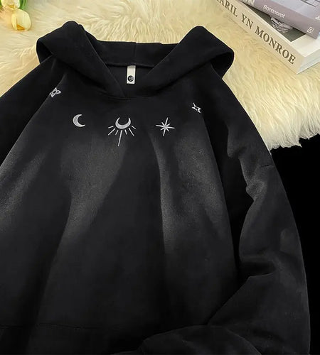 Streetwear Hoodies for Women 2024 Ropa Mujer Chic Embroidery Hooded Y2k Tops Casual Thicked Vintage Sweatshirts Korean Clothes