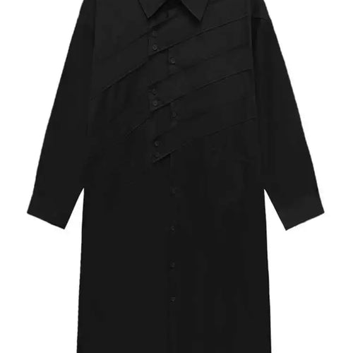 Load image into Gallery viewer, Women Rose Red Button Design Big Size Midi Shirt Dress New Lapel Long Sleeve Fashion Tide Spring Autumn 2025 1DH5165
