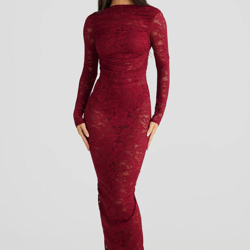 Load image into Gallery viewer, Sexy Lace Patchwork Backless Bodycon Party Club Evening Dress Women Elegant Autumn/Winter Long Sleeved Slim Vestido 2025
