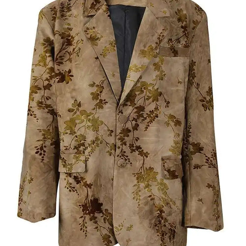 Load image into Gallery viewer, Women Yellow Jacquard Flower Vintage Big Size Blazer New Lapel Long Sleeve Jacket Fashion Tide Spring Autumn 2025 CPG2783
