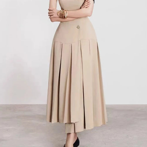 Load image into Gallery viewer, Hit Color Elegant Removable Dress For Women Square Collar Sleeveless High Waist Slimming Dress Female Fashion New
