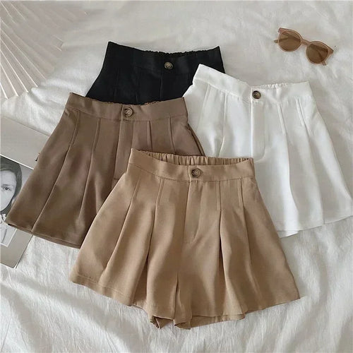 Load image into Gallery viewer, Summer Oversized Pleated Shorts High Waisted A-line Wide Leg Pants Casual Pants Drop Shipping
