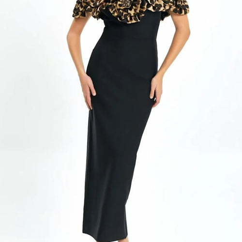 Load image into Gallery viewer, Hit Color Spliced Appliques Slimming Dresses For Womne Slash Neck Sleeveless High Waist Temperament Dress Female
