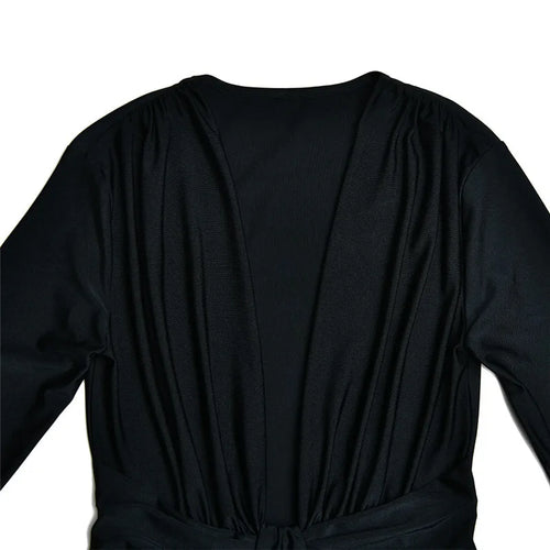 Load image into Gallery viewer, Deep V Neck Long Sleeve Split Maxi Dress Women Elegant Clubwear 2023 Autumn New Bodycon Ruched Sexy Long Dress
