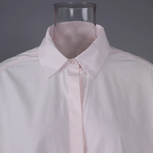 Load image into Gallery viewer, Women pink Color Brief Big Size Long Casual Blouse New Lapel Long Sleeve Shirt Fashion Tide Spring Autumn 2025 1LD2024
