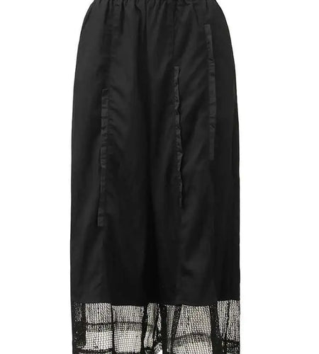 High Elastic Waist Black Mesh Perspective Wide Leg Pants New Trousers Women Fashion Tide Spring Autumn 2025 1DH5345