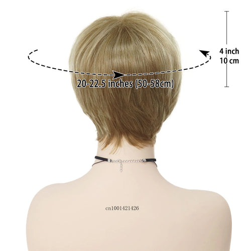 Load image into Gallery viewer, Mix Blonde Wig with Bangs Synthetic Fiber Short Straight Mommy Wigs Natural Daily Wear Casual Blond Women&#39;s Wigs Pixie Cut Short
