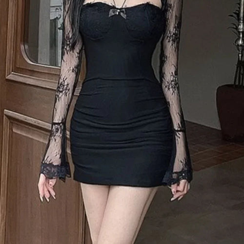Load image into Gallery viewer, Sexy Club Lace Bodycon Mini dress Women Design Slim Skinny Wrap Sheath Short Dresses Party Outfits Sex  In Fashion
