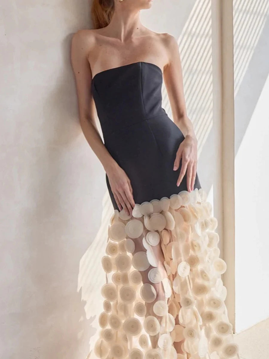 Hit Color Slimming Dresses For Women Slash Neck Sleeveless High Waist Temperament Dress Female Fashion Style New