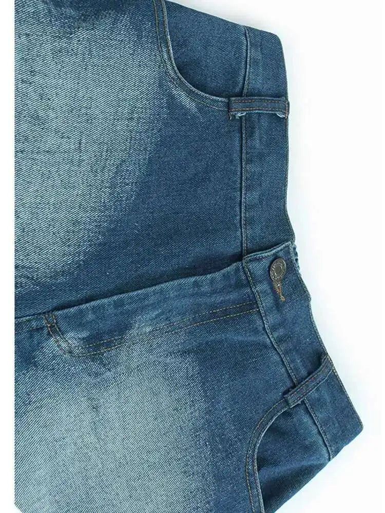 Big Size Denim Vest Wide Leg Pants Two Piece Suit New V-Neck Sleeveless Women Fashion Tide Spring Autumn 20251DH9963