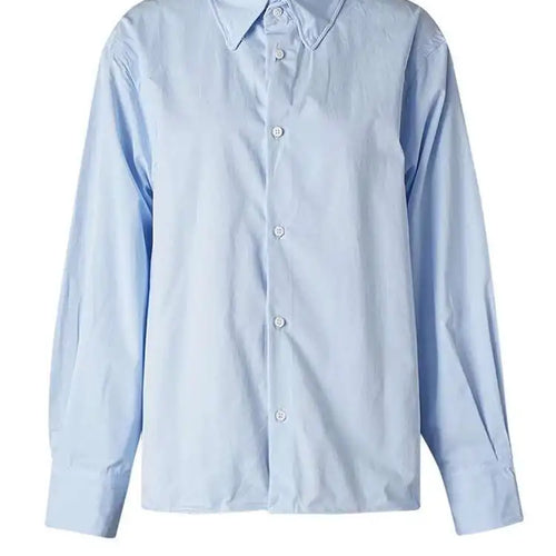 Load image into Gallery viewer, Women Blue Brief Shaped Big Size Casual Blouse New Lapel Long Sleeve Shirt Fashion Tide Spring Autumn 2025 CPG2742
