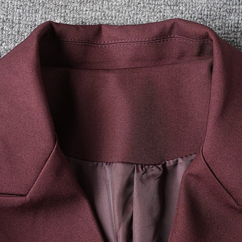 Load image into Gallery viewer, Women Red Color-block Big Size Long Elegant Blazer New Lapel Long Sleeve Jacket Fashion Tide Spring Autumn 2025 26C1609
