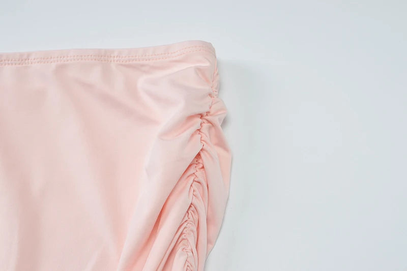 Sexy Solid Skirt Two Pieces Sets For Women Deep V-neck Neck-mounted Vest Tops And Short Skirt Sexy Two Pieces Sets