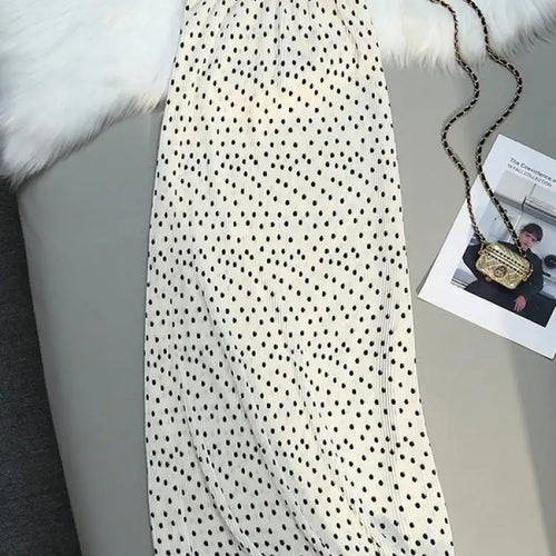 Load image into Gallery viewer, Women Summer Dot Wrapped Skirts Beach Holiday Clothes High Waist Casual Summer Elastic Waist Midi Skirt Female Sexy Korean Trend
