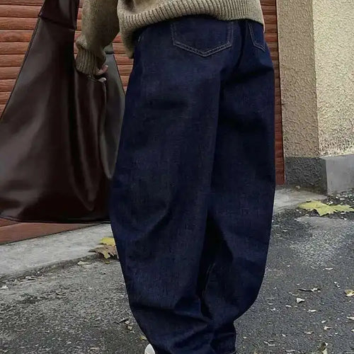 Load image into Gallery viewer, High Waist Dark Blue Denim Long Casual Wide Leg Jeans New Loose Women Trousers Fashion Tide Spring Autumn 2025 1DH1472
