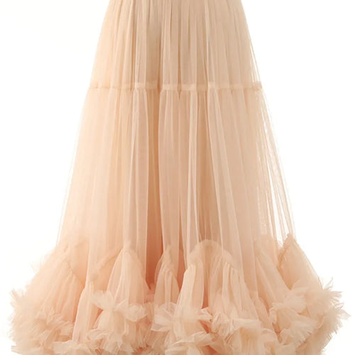 Load image into Gallery viewer, High Elastic Waist Red Mech Ruffles A-line Elegant Midi Half-body Skirt Women Fashion New Spring Autumn 2025 1DH2027
