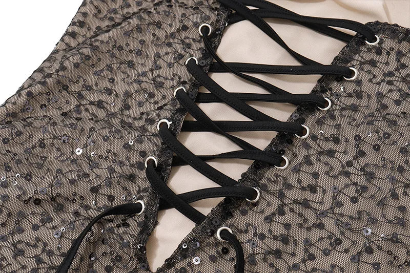 Elegant Strapless Skinny Sexy Mini Dress For Women Fashion Off-shoulder Backless Sleeveless Lace-up Club Party Dress