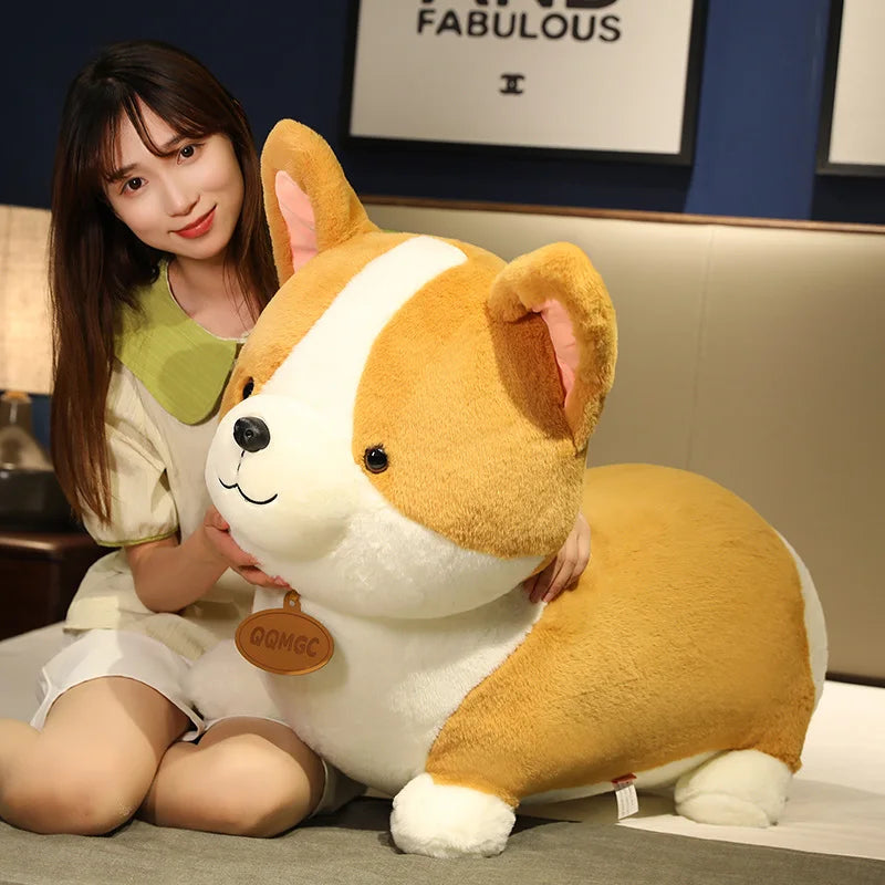 1pc 25-55cm Giant Cute Corgi Dog Plush Toys Stuffed Animal Puppy Dog Pillow Cushion Soft Lovely Doll Kawaii Xmas Gift for Kids