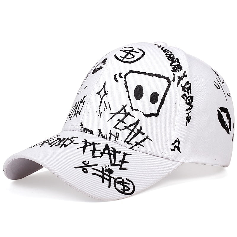 Letters graffiti printed baseball cap fashion unisex cotton dad hat summer outdoor sunscreen sunscreen hat sports wild caps