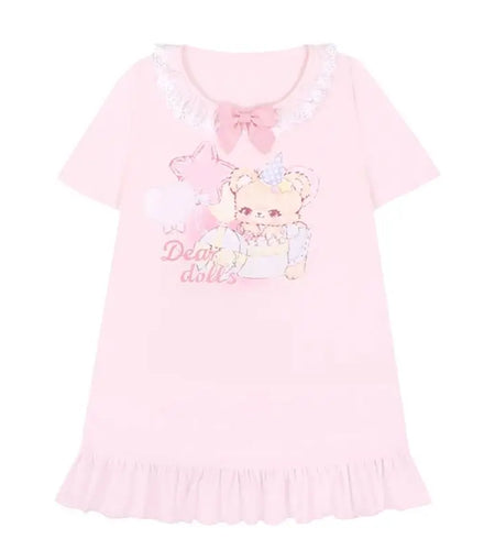 Ropa Mujer Summer T Shirts Chic Shirts for Women Cute Lace Bow Tees Print Lace Japanese Tees Casual Sweet Casual Y2k Tshirt