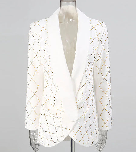 Slimming Plaid Spliced Hot Fix Fashion Blazer Dresses for Women V Neck Long Sleeves Temperament Mini Dress Female