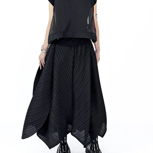 Load image into Gallery viewer, High Elastic Waist Black Pleated Irregular Shaped Bud Half-body Skirt Women Fashion Tide New Spring Autumn 2025 1DJ1411
