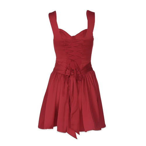 Load image into Gallery viewer, Red Backless Sexy Mini Dress Women Summer New Sleeveless Backless High Waist A-line Club Party Elegant Dress 2025
