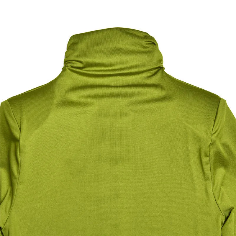 Elegant Turtleneck Long Sleeve Bodycon Maxi Dress Women Autumn Winter New Ruched Club Party Sexy Dress Vestidos