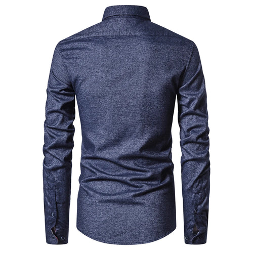 Load image into Gallery viewer, Men&#39;s Long Sleeve High quality Designer Shirt Front Patch Chest Pocket Slim Button-down Collar Thick Work Shirts Men&#39;s Clothing

