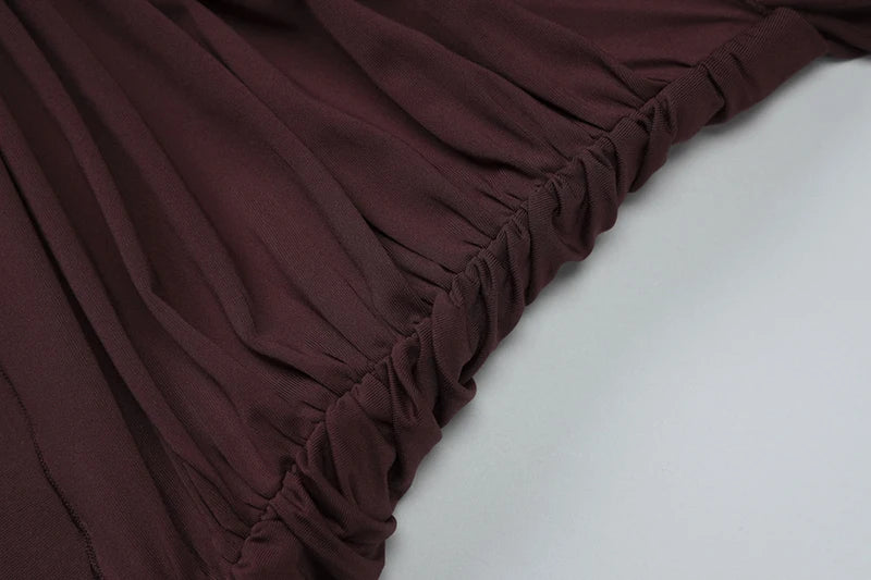 Halter Deep V Neck Sexy Maxi Dress For Women Gown Sleeveless Backless Thigh High Split Ruched Bodycon Long Dress