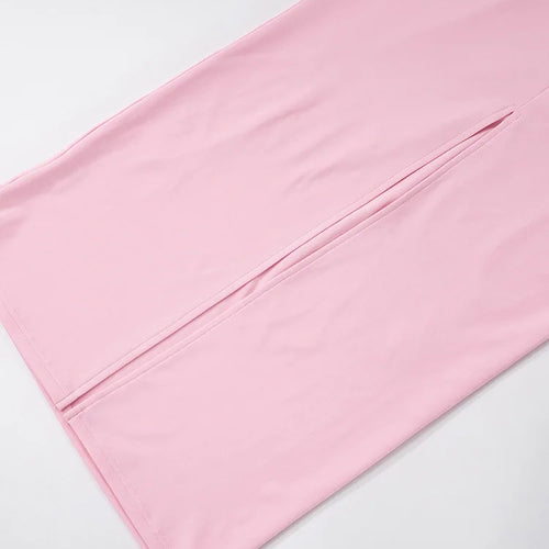 Load image into Gallery viewer, Rose Strapless Sexy Maxi Dress Women Pink Gown Off-shoulder V Neck Backless Sleeveless Bodycon Beach Club Long Dress
