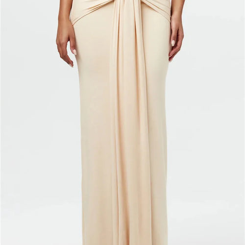 Load image into Gallery viewer, Half High Collar Irregular Tank Dress For Women 2024 New Fashion Sleeveless Bodycon Ruched Sexy Long Dress Elegant
