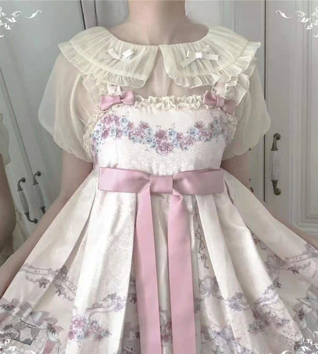 Lolita Sweet Doll Collar Bow Shirt Harajuku Vintage See Through Grunge Fairy Blouses 2025 Summer Y2k Aesthetic Ruffled Cute Tops