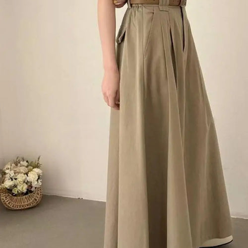 Load image into Gallery viewer, Spring Summer Korean Fashion Solid Elegant Sexy Pleated Long Skirt Women High Waist Festival Versatile Slim Skirts 2025 Casual
