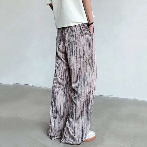 Load image into Gallery viewer, Tie Dyed Men&#39;s Trousers Korean Style 2024 Autumn Ice Silk Droops Wide Leg Suit Pants Loose Thin Straight Casual New 9C6032
