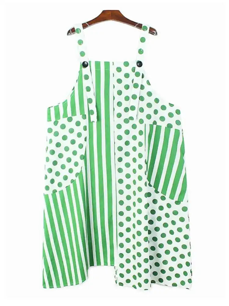 Women Black Dot Printed Big Size Pocket Strap Dress New Square Collar Sleeveless Fashion Tide Spring Autumn 2025 1DH6187