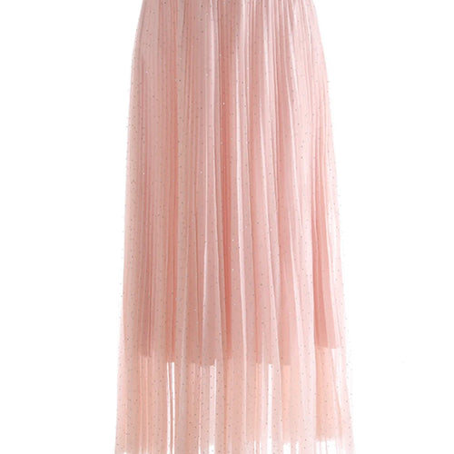 Load image into Gallery viewer, High Elastic Waist Black Pleated Rhinestones Shining Half-body Skirt Women Fashion Tide New Spring Autumn 2025 1DJ1271
