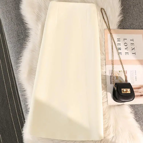 Load image into Gallery viewer, High Waist Zipper Back Split Suit Skirt For Women Spring Autumn 2023 New Solid Pencil Skirts Office Ladies Casual Straight Skirt
