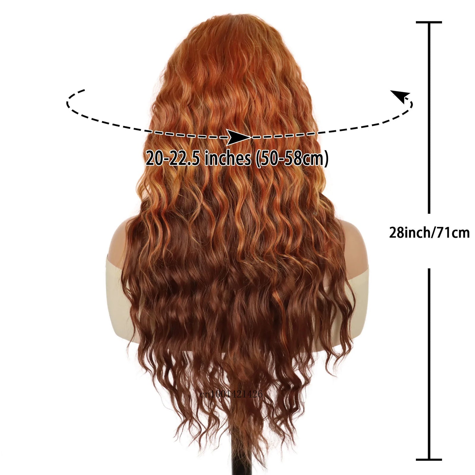 Long Hair Wigs Synthetic Fiber Red Ombre Brown Wigs for Women  28 Inch Super Long Wavy Wigs Female Gifts Gift Curly Hairstyles