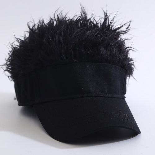 Load image into Gallery viewer, Men Women Casual Concise Sun Shade Adjustable Sun Visor Baseball Cap With Spiky Hairs Wig Baseball Hat With Spiked Wigs
