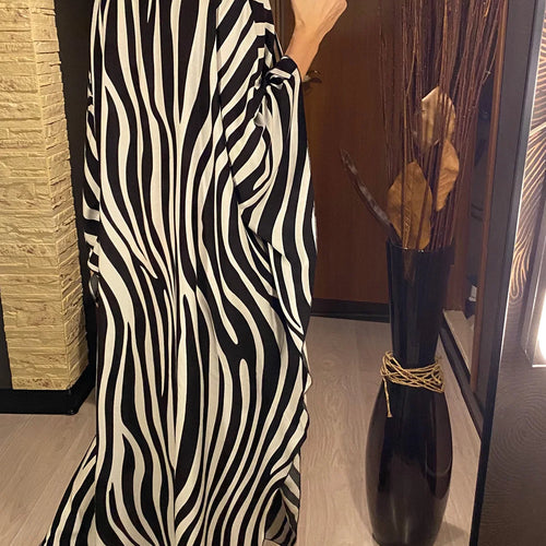 Load image into Gallery viewer, Sexy Zebra Printed V Neck Tunic Beach Cover Up Cover-ups Beach Dress Beach Wear Beachwear Beach Long Dress Female Women V4159
