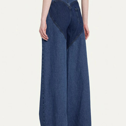 Load image into Gallery viewer, Hollow Out Designer Denim Pants For Women High Waist Casual Loose Wide Leg Jeans Female Fashion Clothing
