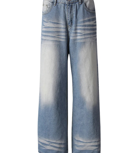 High Waist Blue Denim Vintage Pocket Casual Wide Leg Jeans New Women Trousers Fashion Tide Spring Autumn 2025 CPG3090