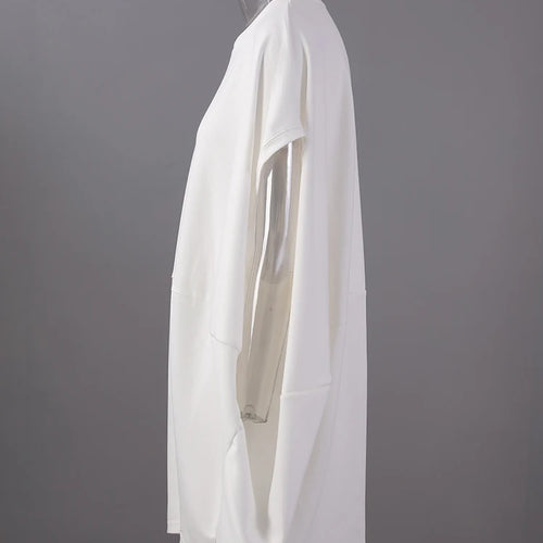 Load image into Gallery viewer, Women Black White Brief Big Size Casual Mini Dress New Round Neck Short Sleeve Fashion Tide Spring Summer 2025 1DH5840
