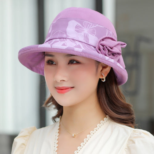 Load image into Gallery viewer, Woman Summer Hats With Visor Hat Fashion Flower Design Sun Hat Travel Mesh Bucket Hat
