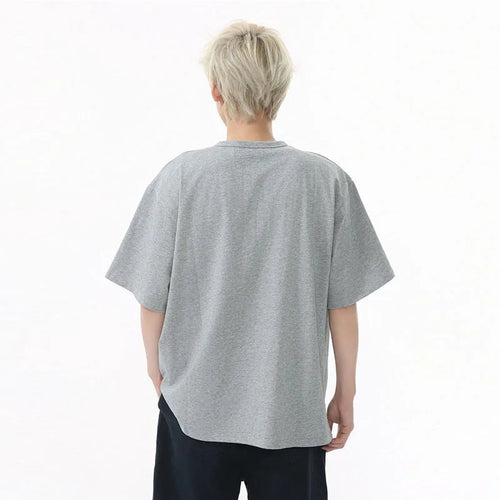 Load image into Gallery viewer, Men's Short Sleeve T-shirts New Summer Solid Color Casual Style Button Half Open Design Round Collar Loose Male Top 9W1600
