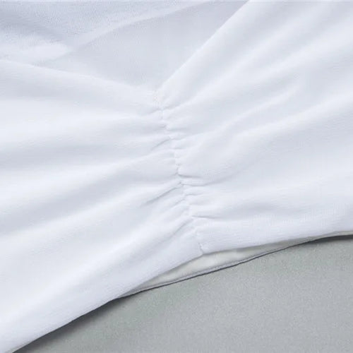 Load image into Gallery viewer, Sexy Skirt Two Piece Sets Women O Neck Long Sleeve T-shirt And Mini Draped Skirt Matching Sets Ladies Skinny Club Sets
